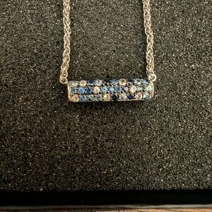 EFFY SPLASH Multi Sapphire Horizontal Bar 16" Pendant Necklace - NEW